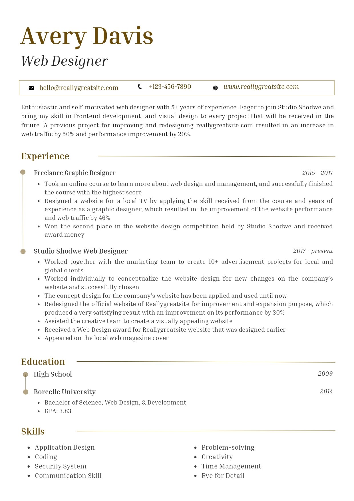 CV Template 2